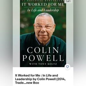 New book paperback It Worked For me Colin Powell